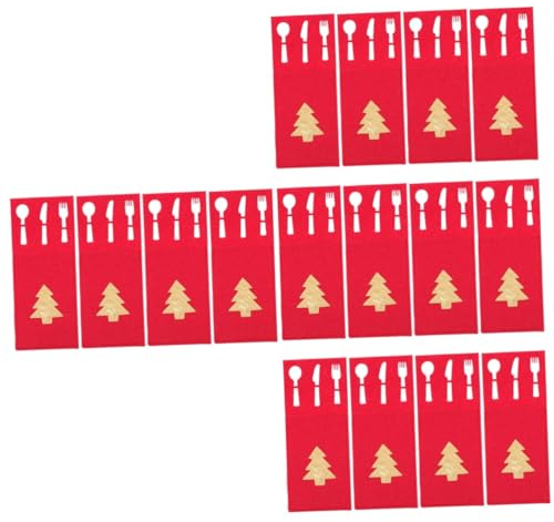 Mobestech 16piezas Bolsas Para Cubiertos De Fundas Decorativas Para Utensilios Almacenamiento Práctico De Mesa Para Decoración Festiva