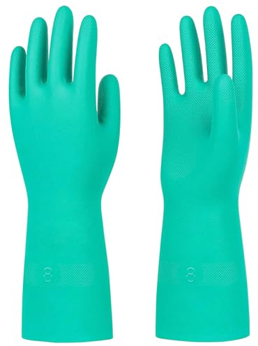 Eiito Arbeitshandschuhe Chemie Handschuhe, Chemikalienschutzhandschuhe, Schutzhandschuhe Chemikalien, Säurefeste (Green, M)