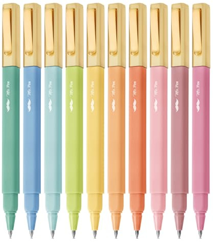 Mr. Pen Ästhetische Stifte, 10 Stück, kein Verschmieren, kein Durchlaufen, 0,7 mm feine Spitze, Kugelschreiber, feine Spitze, Stifte für Notizen, ästhetisch