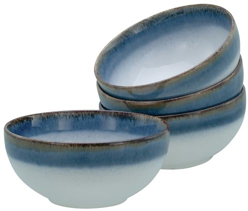 CreaTable, 21684, Serie Cascade, 4-teiliges Geschirrset, Buddha Bowl Set aus Steinzeug, spülmaschinen- und mikrowellengeeignet, Qualitätsproduktion