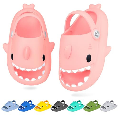 WUYISTAR Pantofole da squalo per bambini Ragazzi Ragazze Pantofole Squalo Antiscivolo Sandali da doccia per la spiaggia Scarpe da doccia per piscina con infradito Zoccoli Rosa