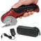 VLOXO Electric Rotary Cutter Cordless Electric Scissors Rechargeable Rotary Cutter for Fabric with Safety Lock Handheld Portable Powerful Fabric Cutter for Carpet, Leather, Felt with Storage Box