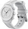 Armband für Omega x Swatch MoonSwatch 20mm, weiche Silikon Omega X Swatch Moonswatch Speedmaster Ersatzband ohne Lücken, gebogenes Moonswatch Swatch Armband für Männer Frauen (Weiße schwarze Linie)