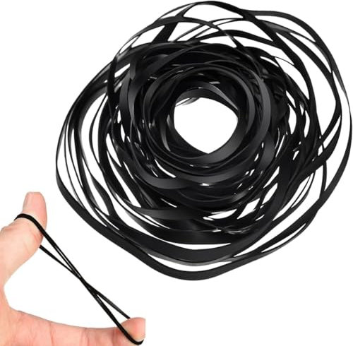 Set di Cintura Registratore in Gomma Cinghie Registratore a Cassette Nastro, Mix Size Square Cassette Tape Machine Belt Cintura comune per registratore, walkman, ripetitore, 28 pièces noires