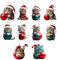 BRTNUP 10Pcs Acrylic Cat Christmas Ornament for Christmas Tree Decoration, 2D Cute Christmas Cat Ornaments for Cat Lovers