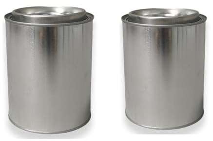 2 Pack Empty Metal Paint Cans with Lids,Empty Pint Paint Cans with Lids for Leftover Paint,Paint Storage Containers for DIY and Paint Storage and More