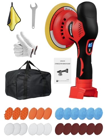 Cordless Car Polisher for Car Detailing Compatible for milwaukee 18V Battery, Power Polishers and Buffers Up To 5500Rpm, Orbital Buffer Cordless for Car with 6 Variable Speed -NO Battery