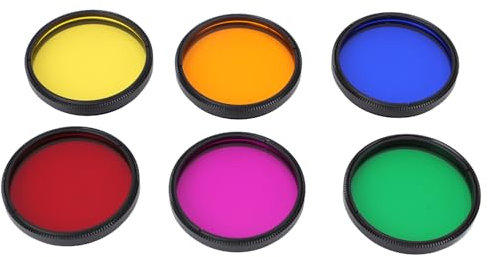 Teleskop-Okular-Filters Atz, 2 Zoll 6 Farben Teleskop-Mond Filter, M48 X 0,75mm Teleskop-Filter-Okular Filters Atz, Teleskop-Nebel Filter Mond Filter für Planeten Beobachtung