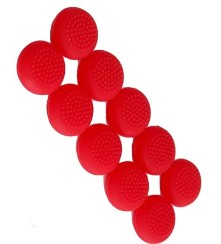 UPONEW 10 Stück Controller Thumbstick Caps Ersatz Silikon Touch Controller Rocker Cover für Meta Quest 3 / Oculus Quest 2 / Quest 2 (rot)