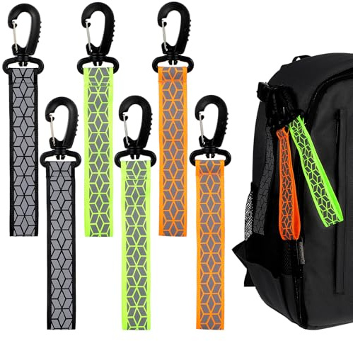 Yuanchu Reflektoren Kleidung Zubehör, 6 St Karabiner Anhänger Rucksack Reflektor Anhänger Rucksack Reflektor Tier Reflektoren für Schulrucksack Reflektoren Kinder Aufnäher Laufen Bergsteigen Fahrrad