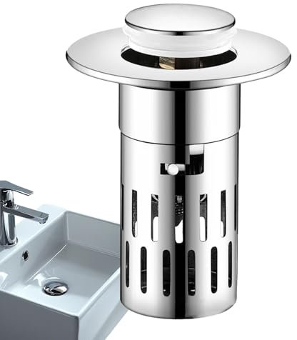 Bouchon d'évier – Filtre de drainage en acier inoxydable pour cuisine et salle de bain, passoire de drainage anti-obstruction | Bouchon d'évier avec récupérateur, panier de drainage pour lavabo,