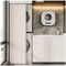 APMOE Schrankvorhang, Schatten Schrank Vorhang Zum Schieben Staubdichter Vorhang Regal mit Gleitschienen Schrankvorhänge Küche für Küche, Badezimmer Vorhänge(Beige,Curtain H 90cm/80cm Track)