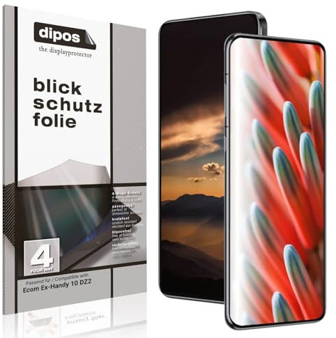 dipos I Blickschutzfolie kompatibel mit Ecom Ex-Handy 10 DZ2 Display-Schutzfolie matt mit 4-Wege Sichtschutz-Effekt