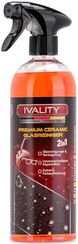 IVALITY® Glasreiniger Auto mit Scheibenversiegelung - 2in1 Windschutzscheiben Reiniger, Scheibenversiegelung Auto, Scheibenreiniger, Autoscheiben Reiniger, Scheibenreinigung, Fensterreiniger 750ml
