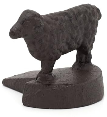 Cast Iron Sheep Door Wedge | Rustic Metal Animal Door Stop | Vintage Style Iron Sheep Door Stopper Wedge - 8cm