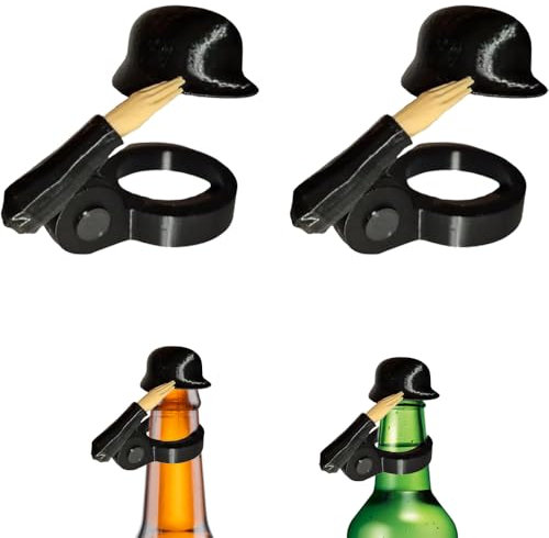 WRQIOO 2 Stück Bierhelm, Bierflaschen Helm, Soldat Salut Bierflasche Helm, Staubdicht Bierflaschenverschluss Soldaten Helm, Wiederverwendbar Flaschenverschluss Bierflaschen