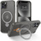 Telaso 360° Drehbarer Magnetische für iPhone 11 Pro Hülle, Translucent Matte Handyhülle für iPhone 11 Pro Case, Kompatibel mit MagSafe, Schutzhülle Cover Stoßfest und Sturzsichere, Grau