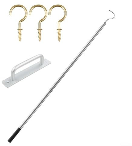 Loft Ladder Pull Down System Kit with Stainless Steel Rods and Accessories for Secure Attic Access