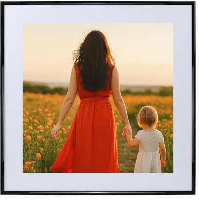 IDEAL TREND New Lifestyle Kunststoff Bilderrahmen mit Passepartout & Kunststoffglas Collage Wanddeko Poster Hoch- & Querformat: Farbe: Schwarz | Format: 50x50