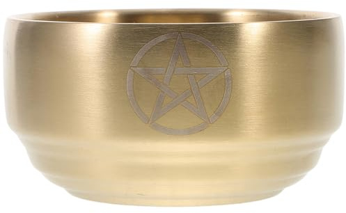 FUNOMOCYA Cuenco De Ofrenda De Cobre 4.13 Pulgadas Quemador De Incienso Ritual Con Diseño Pentagrama Soporte Para Incienso Multifuncional Decoración De Altar Y Hogar