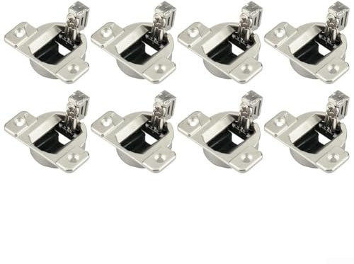 Jotekonoby 8 Pack Cabinet Hinges 110 Degree Self Closing Screw in Door Hinges for Face Frame Kitchen Bathroom Cabinets Compact 33 Replacement Hinges