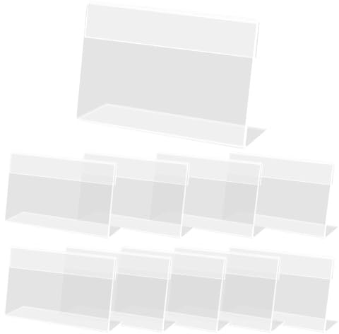 UMCHU 10 Stück Preisschilder Aufsteller, für Zuhause, Geschäft, Restaurant | Transparent, PET, 15x5x10.5cm, aufrechtes Design,mit Schutzfolie versehen,zur Präsentation von Preisetiketten im Einzelhandel