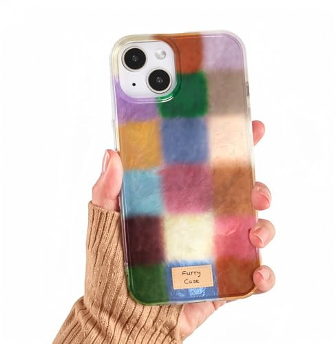Coiwxmoi Handyhülle für iPhone 15 Pro Hülle, Sommer Bunt Cute Dopamin Kariert Muster Aesthetic Design Mädchen Frauen Case, Silikon Dünn TPU + PC Stoßfeste Kratzfest Schutzhülle Cover für iPhone 15 Pro