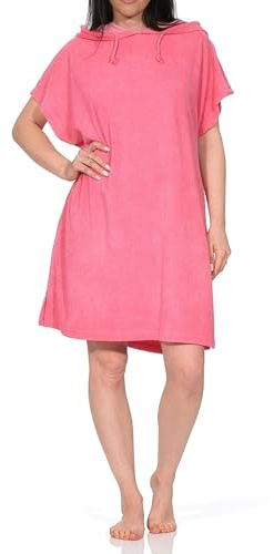 Normann Damen Frottee Kurzarm Nachthemd - ideal auch als Beachwear oder Homewear, Farbe:pink, Größe:40/42