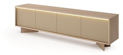 3E 3xE living.com Fernsehschrank, Natur-Bolivar, 203,9 x 54,4 x 40 cm