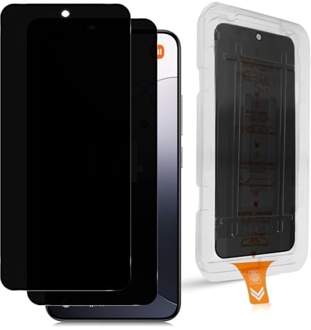 Datree Protector Pantalla de Privacidad para Xiaomi Mi 14 5G, 2 Piezas Antiespia Cristal Templado, Antiespía y Antiarañazos Dureza 9H, Instalación Automática, Sin Burbujas