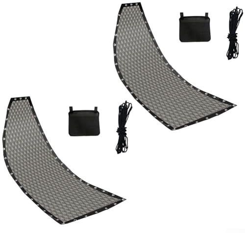 Rhombus Replacement Seat Cloth For Textilene Hanging Swing Chair With Rope And Side Bag 64x197x23cm Outdoor Patio Garden Furniture Repair Kit For Backyard Porch Relaxation Green(2pcs with pockets)