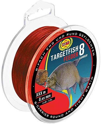 WFT TF8 Feeder Blood red 200m 0,12mm 8kg - Angelschnur zum Feedern, geflochtene Schnur zum Feederangeln, Feederschnur