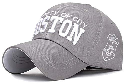 Sporty Baseballcap Boston Distressed Snapback Vintage Used Look Retro Oldschool Kappe Mütze Cap Schirmmütze Basecap verstellbar (grau)