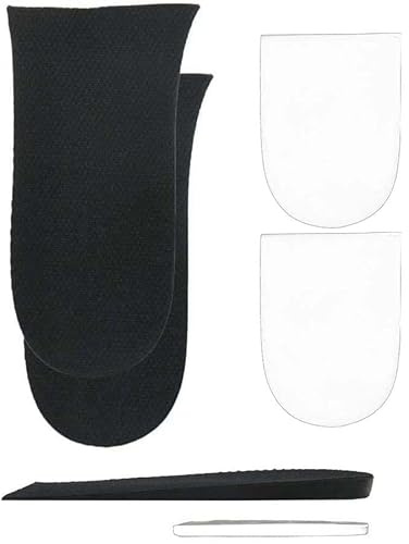 12mm(1/2 Inch) Limb Leg Length Discrepancies LLD Heel Inserts Insoles, Black, 4 Piece set