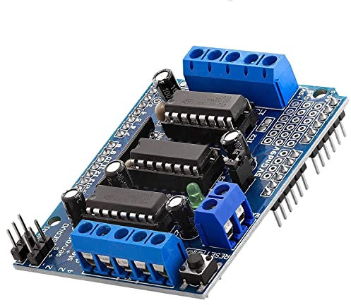AZDelivery L293D Motor Driver Shield, 4-Kanal Motortreiber Shield, Schrittmotortreiber, Stepper Expansion Board kompatibel mit Arduino inklusive E-Book!