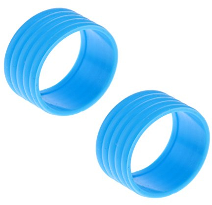 Homyl 2er Pack Finishing Rings Abschlußgummi für Griffbänder Overgrip Grip Anti-Rutsch Badminton Tennis Squash Schläger - Blau