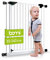 BOMI Treppenschutzgitter Mira | Zum Klemmen | 90° Stop | Schließt automatisch | zum Klemmen | Einfache Babygitter Montage weiß | Treppen-Gitter Baby Kleinkind Hunde | Breite: 175-183 cm