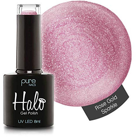Halo Gel Polish *Full Range 8ml* **CHOOSE YOUR COLOUR(S)** (Rose Gold Sparkle N2845)