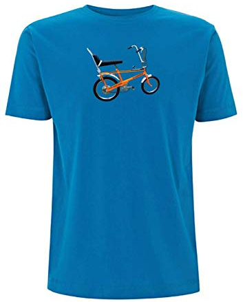 Time 4 Tee Raleigh Chopper Inspired MK1 T Shirt Cycling 1970s Vintage Bike BMX Classic Ride Retro Bicycle collectable 70's Gift (Large, Electric Blue)