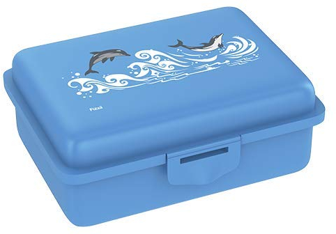 Fizzii Lunchbox (Inkl. Obst-/ Gemüsefach, schadstofffrei, spülmaschinenfest, Motiv: Delfin)