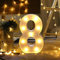 Guijiyi LED Zahlen Lampe Nummer Beleuchtete Ziffern 0 1 2 3 4 5 6 7 8 9,Warm Weiße Lichter Dekoration Lichter Festzelt Licht, Led dekoration für Geburtstag Party Hochzeit & Urlaub Haus Bar (8)