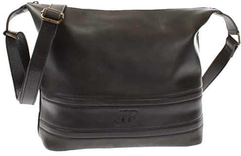 LECONI Schultertasche Damentasche Umhängetasche natur weiche Ledertasche Handtasche Damen Leder 33x28x10cm LE0064