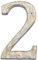 Hausnummern aus Gusseisen, 14 cm hoch, einzigartige Hausnummern/Buchstaben für Außen- oder Haustür, handgefertigt, Gold- und Weiß-Finish (Nummer 2)