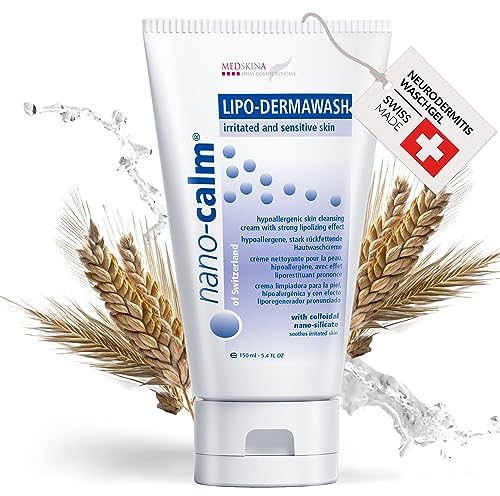 Medskina Waschlotion Parfümfrei pH 5,5 - Hilfe bei Psoriasis Schuppenflechte und Neurodermitis - Hautpilz Duschgel für Trockene Haut gegen Juckreiz - Waschgel Gesicht & Ekzeme - MADE IN SWISS