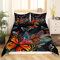 Homewish Butterflies Duvet Cover Palm Leaves Bedding Set Double Size Dreamy Orange Butterfly Comforter Cover Botanical Weed Quilt Cover For Boys Girls Child Animal Rural Pastoral Style Bedroom Decor