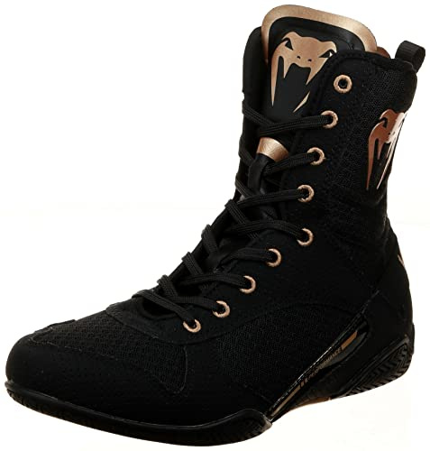Venum, Elite Boxing Shoes, Men's, Black/Bronze, 4 UK