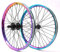 KHE BMX Laufrad Satz Oil Slick Alu Felge MVP 36H 14mm 9T Ritzel und Felgenband