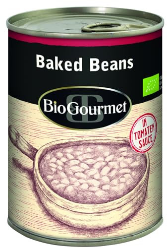 BioGourmet Baked Beans – Bio Weiße Bohnen in fruchtiger Tomatensauce | Süditalienische Rezeptur | Fertiggericht, 400 g