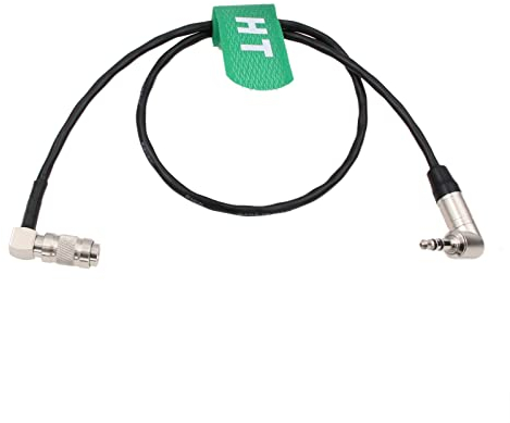 HangTon Timecode - Cavo per fotocamera Canon R5C Tentacle Sync Zoom F6 ad angolo retto 3,5 mm TRS Jack a DIN 1.0/2.3 40 cm