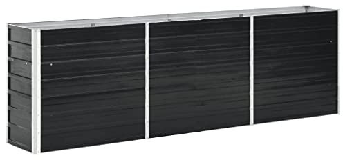 WIFESE Lit SuréLevé De Jardin Acier Galvanisé 240x40x77 Cm Anthracite Jardinieres Exterieur Jardiniere Bois Jardiniere Balcon Carré Potager Bacs ã Fleurs Rectangulaire
